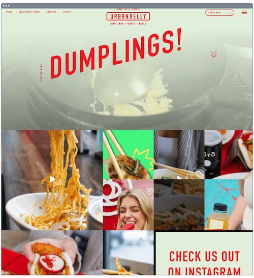 urbanbelly best restaurant website design inspiration - cloudwaitress